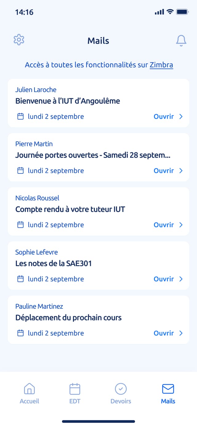 Mockup de l'application